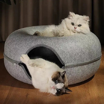 Donut Cat Bed & Tunnel for 2 Cats