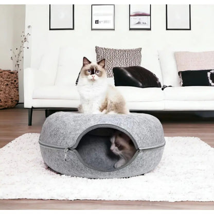 Donut Cat Bed & Tunnel for 2 Cats