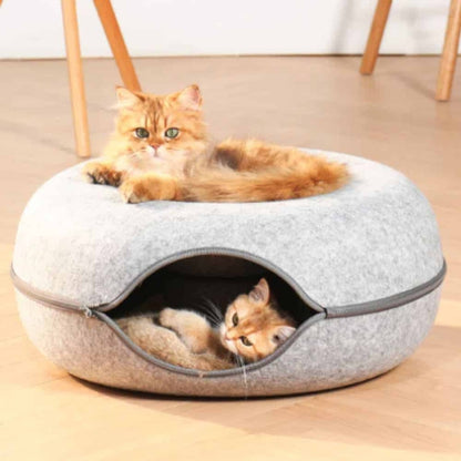 Donut Cat Bed & Tunnel for 2 Cats