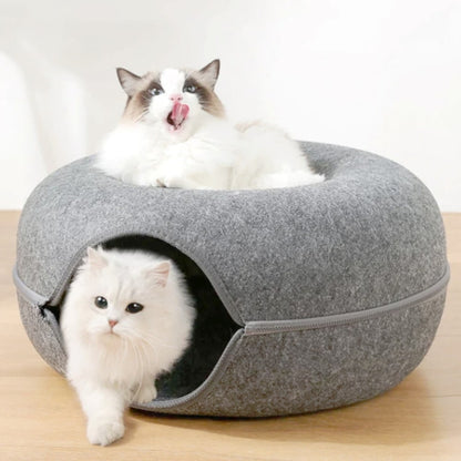 Donut Cat Bed & Tunnel for 2 Cats