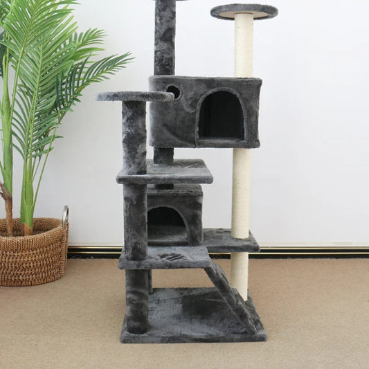 55" Cat Tree Tower Activity Condo - Gray