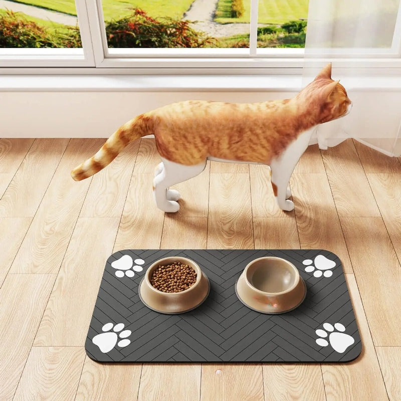 Absorbent Pet Feeding Mat with Waterproof Backing