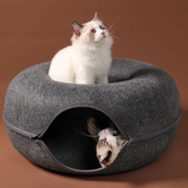 Donut Cat Bed & Tunnel for 2 Cats