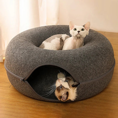 Donut Cat Bed & Tunnel for 2 Cats