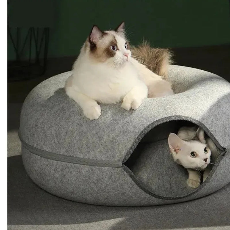 Donut Cat Bed & Tunnel for 2 Cats